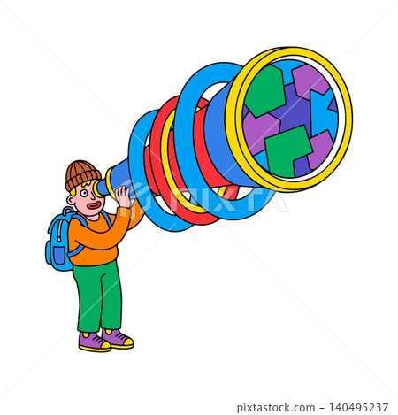 Boy with a Kaleidoscope Telescope Boy with a Kaleidoscope Telescope 140495237