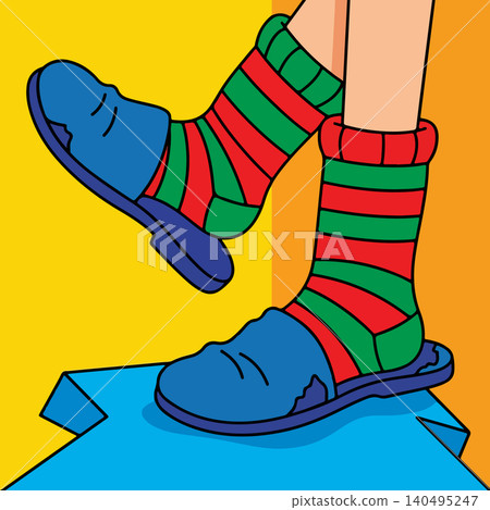 Striped Socks and Slippers Striped Socks and Slippers 140495247