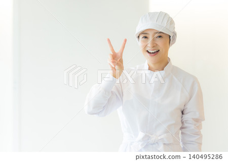 Part-time staff working in white coats Part-time staff working in white coats 140495286