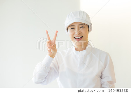 Part-time staff working in white coats Part-time staff working in white coats 140495288