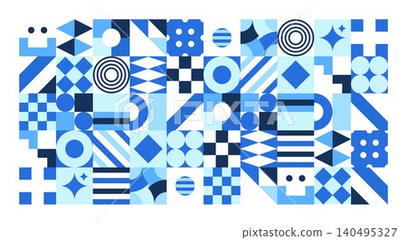Shapes background blue Shapes background blue 140495327