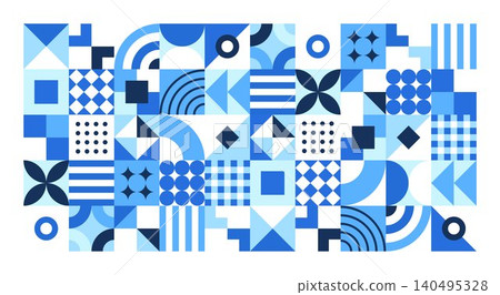 Winter geometric background blue Winter geometric background blue 140495328