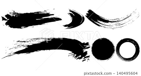 Hand-drawn brushstroke (handwriting) material set Hand-drawn brushstroke (handwriting) material set 140495604