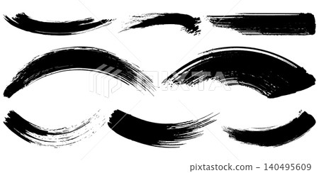 Hand-drawn brushstroke (handwriting) material set Hand-drawn brushstroke (handwriting) material set 140495609