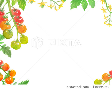 Watercolor mini tomato frame Watercolor mini tomato frame 140495959