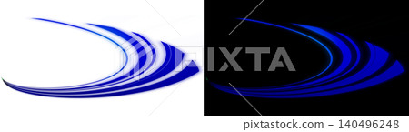 Shining blue curved light waves, transparent background, flowing decorative light material Shining blue curved light waves, transparent background, flowing decorative light material 140496248