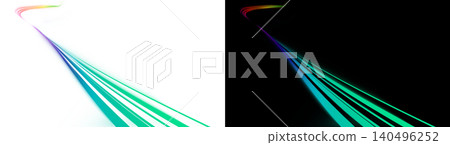 A shimmering green, curved, whip-like line of light against a transparent background, creating a dynamic decorative light effect. A shimmering green, curved, whip-like line of light against a transparent background, creating a dynamic decorative light effect. 140496252