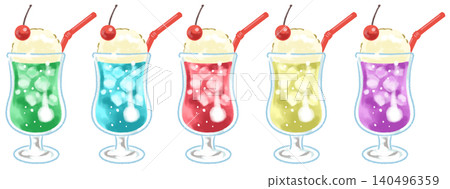 Colorful Cream Soda Illustration Set 140496359