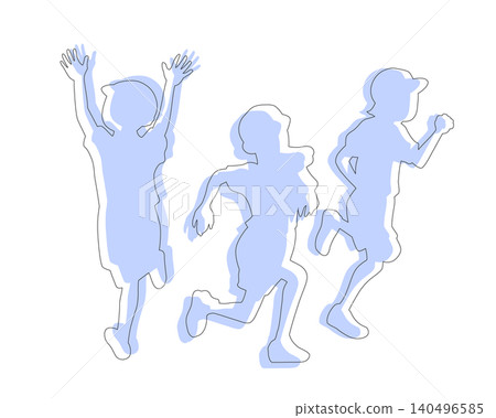 奔跑的人的剪影插圖 奔跑的人的剪影插圖 140496585