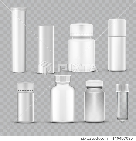 White Pharmaceutical Bottle and Tube Mockup Set Vector White Pharmaceutical Bottle and Tube Mockup Set Vector 140497089