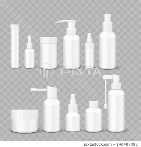 White Pharmaceutical Bottle and Tube Mockup Set Vector White Pharmaceutical Bottle and Tube Mockup Set Vector 140497098