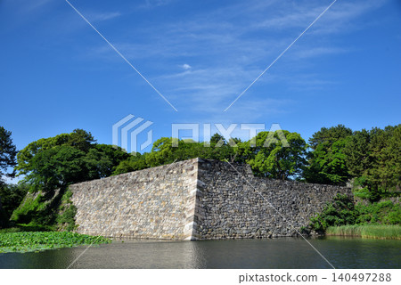 [Aichi Prefecture] The stone walls of the rear gate of Nagoya Castle have been restored. 140497288