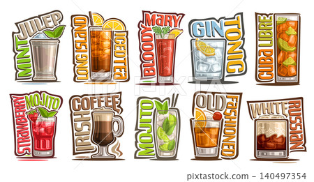 Vector Cocktails Set Vector Cocktails Set 140497354