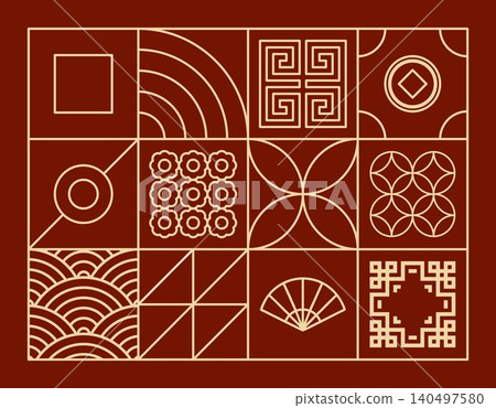 Lunar new year element outline 140497580