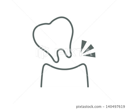 A simple illustration icon representing a missing tooth. A simple illustration icon representing a missing tooth. 140497619