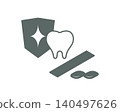 Oral care illustration for teeth using xylitol gum for plaque control. 140497626