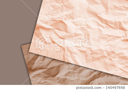 Paper background grunge summer autumn backdrop beige crumpled banner frame cosmetic letter canvas ancient clean crease folded sheet rough abstract torn card ecosystem, wallpaper parchment simple. 140497698