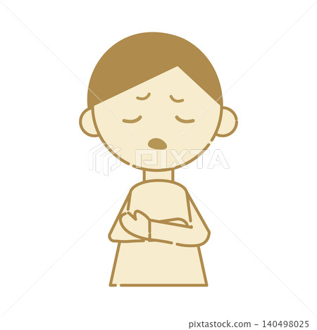 A simple illustration icon of a boy deep in thought. A simple illustration icon of a boy deep in thought. 140498025