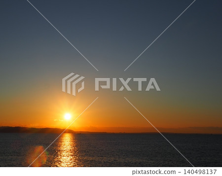 海面日出，充滿好運，留白，背景，元旦 140498137