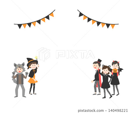 Children having a Halloween party 140498221