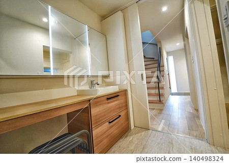 A clean washbasin at the entrance 140498324