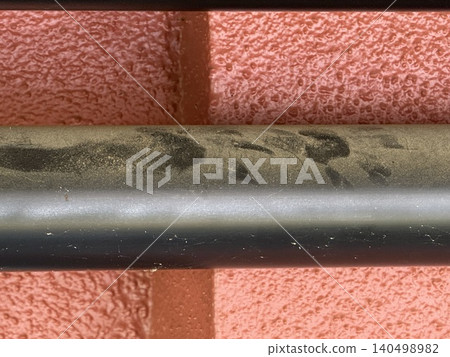 Animal footprints on the pipe Animal footprints on the pipe 140498982