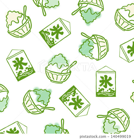綠色主題手繪刨冰插畫素材 綠色主題手繪刨冰插畫素材 140499019