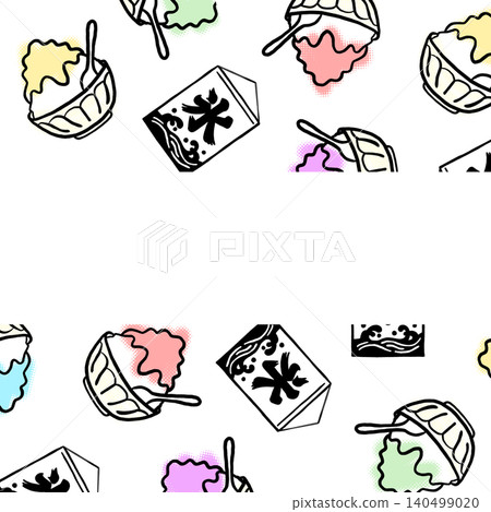 色彩繽紛的手繪刨冰插圖素材 色彩繽紛的手繪刨冰插圖素材 140499020