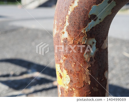 Rusty mooring post, the art of rust, background, copy space, rust and wabi, the art of rust 140499089