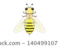 Illustration of a small yellow bee 140499107