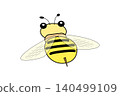 A cute illustration of a small yellow bee 140499109