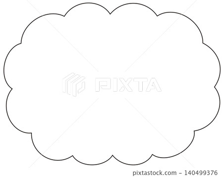 簡約線條藝術雲朵形對話框設計素材 簡約線條藝術雲朵形對話框設計素材 140499376