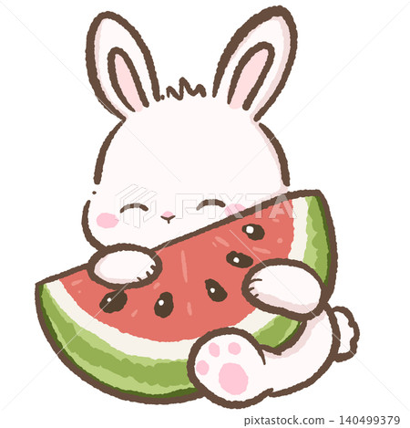 Cute Chibi Bunny Hugging a Giant Watermelon Slice Kawaii Summer Fruit Illustration for Stickers Scrapbooking Journaling Planner Decor Sublimation and Printable Crafts Cute Chibi Bunny Hugging a Giant Watermelon Slice Kawaii Summer Fruit Illustration for Stickers Scrapbooking Journaling Planner Decor Sublimation and Printable Crafts 140499379