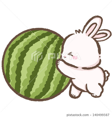 Cute Chibi Bunny Hugging a Giant Watermelon Kawaii Summer Fruit Character Illustration for Stickers Scrapbooking Journals Nursery Decor and DIY Projects Cute Chibi Bunny Hugging a Giant Watermelon Kawaii Summer Fruit Character Illustration for Stickers Scrapbooking Journals Nursery Decor and DIY Projects 140499387