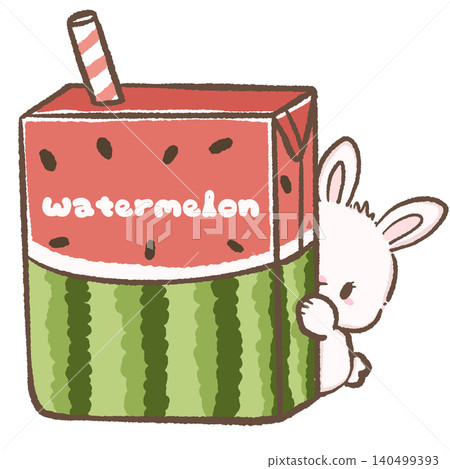 Cute Chibi Bunny Peeking From Behind an Oversized Watermelon Juice Box Kawaii Summer Drink Clipart for Stickers Sublimation Scrapbooking and Printable Crafts Cute Chibi Bunny Peeking From Behind an Oversized Watermelon Juice Box Kawaii Summer Drink Clipart for Stickers Sublimation Scrapbooking and Printable Crafts 140499393