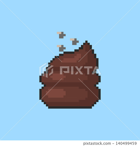 Pixel art Poop Emoticon game asset design 140499459