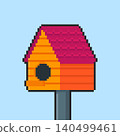 Pixel art Birdhouse game asset design 140499461
