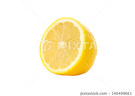 Yellow lemon cut to show fresh inside segments, on white Yellow lemon cut to show fresh inside segments, on white 140499661