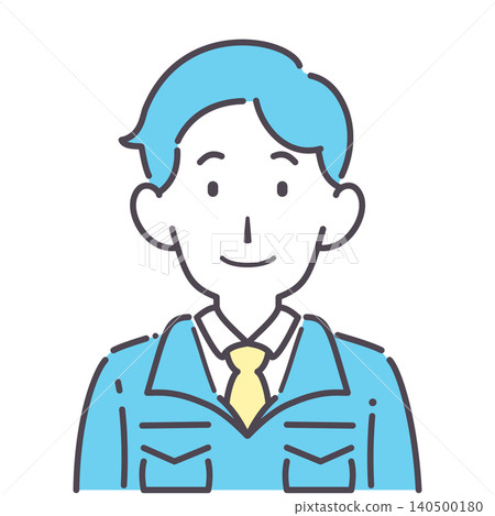 Simple illustration of a young man in work clothes. 140500180