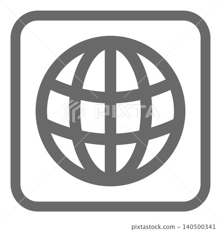 Simple vector globe icon square Simple vector globe icon square 140500341