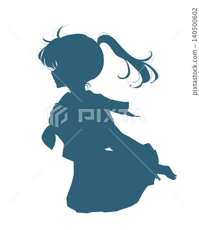 身穿水手服的女學生,側臉,綁著馬尾辮,冬季制服。 身穿水手服的女學生,側臉,綁著馬尾辮,冬季制服。 140500602