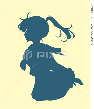 身穿水手服的女學生,側臉,綁著馬尾辮,冬季制服。 身穿水手服的女學生,側臉,綁著馬尾辮,冬季制服。 140500603