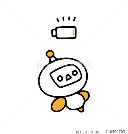圖中展示了一個因能量耗盡而無法移動的人工智慧機器人。 圖中展示了一個因能量耗盡而無法移動的人工智慧機器人。 140500705