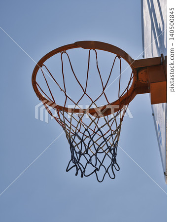 basketball hoop and blue sky 140500845