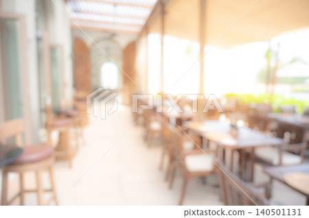 Abstract blurred outdoor patio dining background 140501131