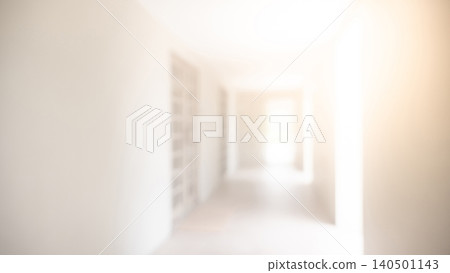 Abstract blurred hotel corridor background. Blur hallway in minimal style building 140501143