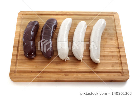 white and black pudding in studio white and black pudding in studio 140501303