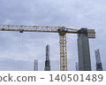 yellow crane on a construction site 140501489