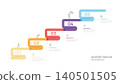ladder Infographic connected arrow labels 5 steps option to success growth template. Business process. Vector illustration. 140501505