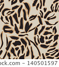 Leopard Floral textile pattern design in beige and brown for fashion and home textiles 140501597